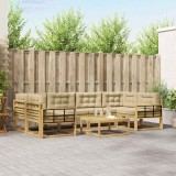 vidaXL Set de canapele de exterior cu pernă 5 pcs Alb și Bej 3386142