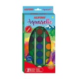 Cumpara ieftin Acuarele Aplino + 2 pensule, 21 culori