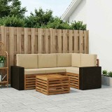 vidaXL Set de canapele de exterior 5 pcs Natural și Bej 3384334