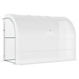 Seră de gradina Outsunny cu acoperire din plastic, rezistenta la UV, 3 etaje, usi cu fermoar, alb | Aosom Romania