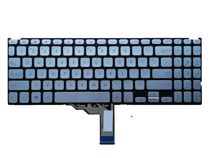 Tastatura Laptop, Asus, ExpertBook P1 P1510, P1510CJ, P1510CD, P1510CDA, P1510CJA, argintie, iluminata, layout US