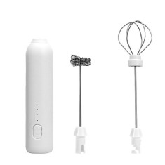 Mixer Spuma Lapte Electric cu Incarcare USB Otel Inoxidabil Pentru Latte Ciocolata Calda Cappuccino Cu 2 Accesorii