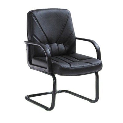 Scaun vizitator piele naturala 5550 S negru foto