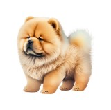 Cumpara ieftin Sticker decorativ Chow Chow, Maro, 55 cm, 5566ST, desene animate si benzi desenate, Oem