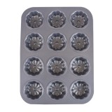 Forma de copt briose, otel cu acoperire teflon, dreptunghiulara, negru, 35.5 x 26.5 cm, 12 compartimente