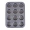 Forma de copt briose, otel cu acoperire teflon, dreptunghiulara, negru, 35.5 x 26.5 cm, 12 compartimente