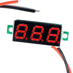 Voltmetru de panou rosu 0.28 cu 2 fire OKY4094-Red