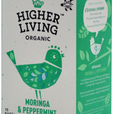 Ceai Moringa si Menta Bio 15plicuri Higher Living