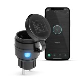 Priza inteligenta pentru exterior, Wi-Fi, capac cauciuc, 10A, 2300W, IPX4, compatibil Amazon Alexa, Google Home, Siri, IFTTT, Delight