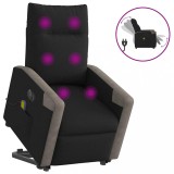 VidaXL Fotoliu electric de masaj rabatabil cu ridicare, negru, textil