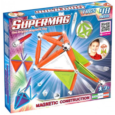 Set de constructie magnetic Supermag - Trendy, 48 piese foto