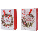 Cumpara ieftin Punga de cadou - Red Glitter Wreath - mai multe modele | Kaemingk