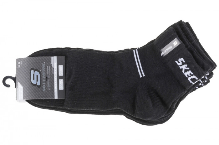 șosete Skechers 5PPK Wm Mesh Ventilation Quarter Socks SK42017006-9999 negru