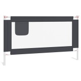 Cumpara ieftin Balustrada de protectie pat copii, gri inchis, 140x25 cm textil