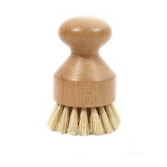 Perie de Curatat Vase si Alimente, Cyrax, din Lemn de Bambus, 8 x 5 cm, Perie din Sisal, Maro foto
