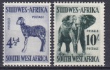 DB1 Colonii South Whest Africa 1953 Fauna Elefant Capra 2 v. MNH cota mare cap de serie
