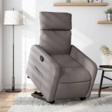 vidaXL Fotoliu rabatabil cu ridicare pe verticală, gri taupe, textil 3206706