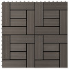 VidaXL Plăci de pardoseală 11 buc, maro &icirc;nchis, 30 x 30 cm, WPC, 1 mp