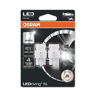 Set 2 Becuri Auxiliare Cu Led 12V (W21/5W) White 6000K Bli Osram 98350 7515DWP-02B foto