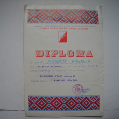 Diploma Concurs de orientare, Consiliul Judetean pentru Educatie Fizica, 1982