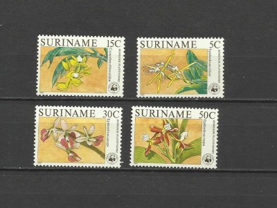 SURINAM 1986 WWF ORHIDEE COTA MICHEL 50 EURO foto