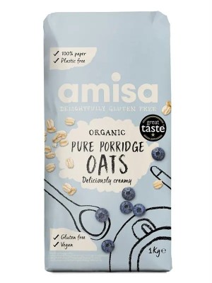 Porridge din ovaz fara gluten, bio, 1kg, Amisa foto
