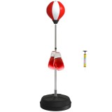 HOMCOM Sac de Frappe pe Suport Punching Ball pe Suport Reglabil &icirc;n &Icirc;nălțime 126-144 cm cu Mănuși, Pompă și Bază de Stabilizare | Aosom Romania