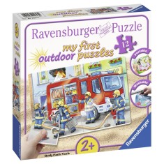 Puzzle Plastic Pompieri, 12 Piese