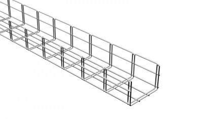 Canal cablu metalic 150x100mm din sarma mesh galvanizat lungime 2m jgheab pentru trasee electrice foto