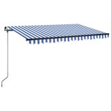 Cumpara ieftin Copertina retractabila manual, albastru si alb, 400x350 cm
