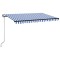 Copertina retractabila manual, albastru si alb, 400x350 cm