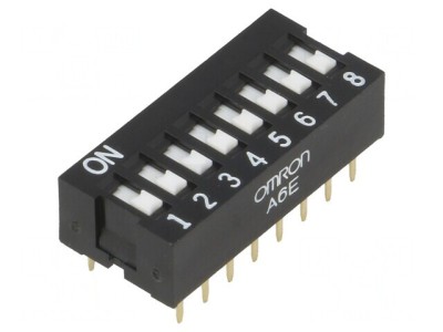 Comutator DIP-SWITCH 8 Secțiuni ON-OFF 24VDC foto