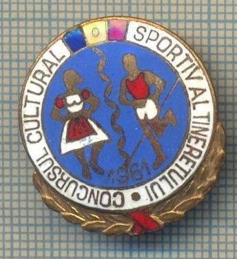 Y 761 INSIGNA-CONCURSUL CULTURAL SPORTIV AL TINERETULUI 1961-PENTRU COLECTIONARI foto