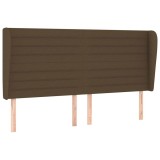 Cumpara ieftin Tablie de pat cu aripioare maro inchis 163x23x118/128 cm textil