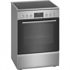 Aragaz electric Bosch HKS59D250, 4 zone gatit, sticla vitroceramica, grill, 60 cm, inox foto