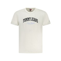 Tommy Jeans Tricou Varsity barbati, cu imprimeu, Regular fit, Alb, XL