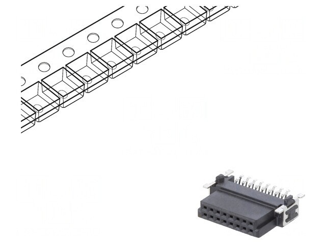Conector PCB-PCB Mamă 16 PIN 1.27mm Termoplast