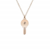 Key - Colier personalizat cheita cu litera din argint 925 placat cu aur roz