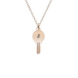 Key - Colier personalizat cheita cu litera din argint 925 placat cu aur roz