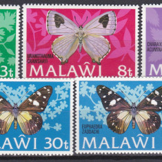 DB1 Fauna Fluturi 1973 Malawi 5 v. 4 + 1 EROARE MNH