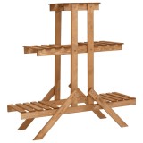 Suport Jardiniera Lemn Brad 83cm vidaXL Maro Rafturi Flori Exterior