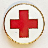 MEDICINA INSIGNA CRUCEA ROSIE DIAMETRU 33 MM DIMENSIUNE MARE CITITI DESCRIEREA !, Romania de la 1950