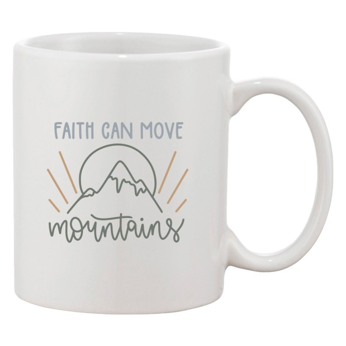 Cana alba personalizata &#039;Faith can move mountains&#039;, INOVATIX&reg;. 330ml