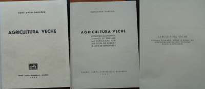Constantin Garofild, Agricultura veche, 1943, editia 1 in stare exceptionala foto