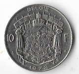 Moneda 10 francs 1972 - Belgia