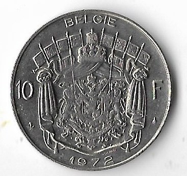 Moneda 10 francs 1972 - Belgia foto