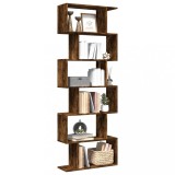 vidaXL Bibliotecă/separator 6 niveluri stejar fumuriu 70x24x193cm lemn
