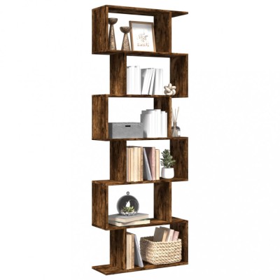 vidaXL Bibliotecă/separator 6 niveluri stejar fumuriu 70x24x193cm lemn 858088 foto
