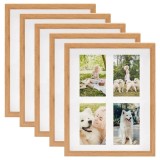 Rame foto cutie 3D 5 buc. stejar 28x35 cm pt 4 foto x(10x15 cm)