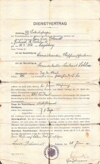 A3095N Dienstvertrag, Milit&auml;r-Verwaltung in Rum&auml;nien/Contract de angajare, Administrația militară (germană) &icirc;n Rom&acirc;nia, 1917
